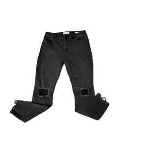 Pacsun 32L High Rise Ankle Jegging Black Distressed EUC